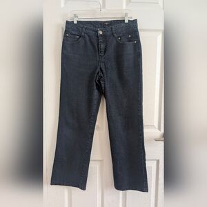 Simon Chang Denim Dark Wash Straight Leg Jeans with Studded Back Pockets Size 8